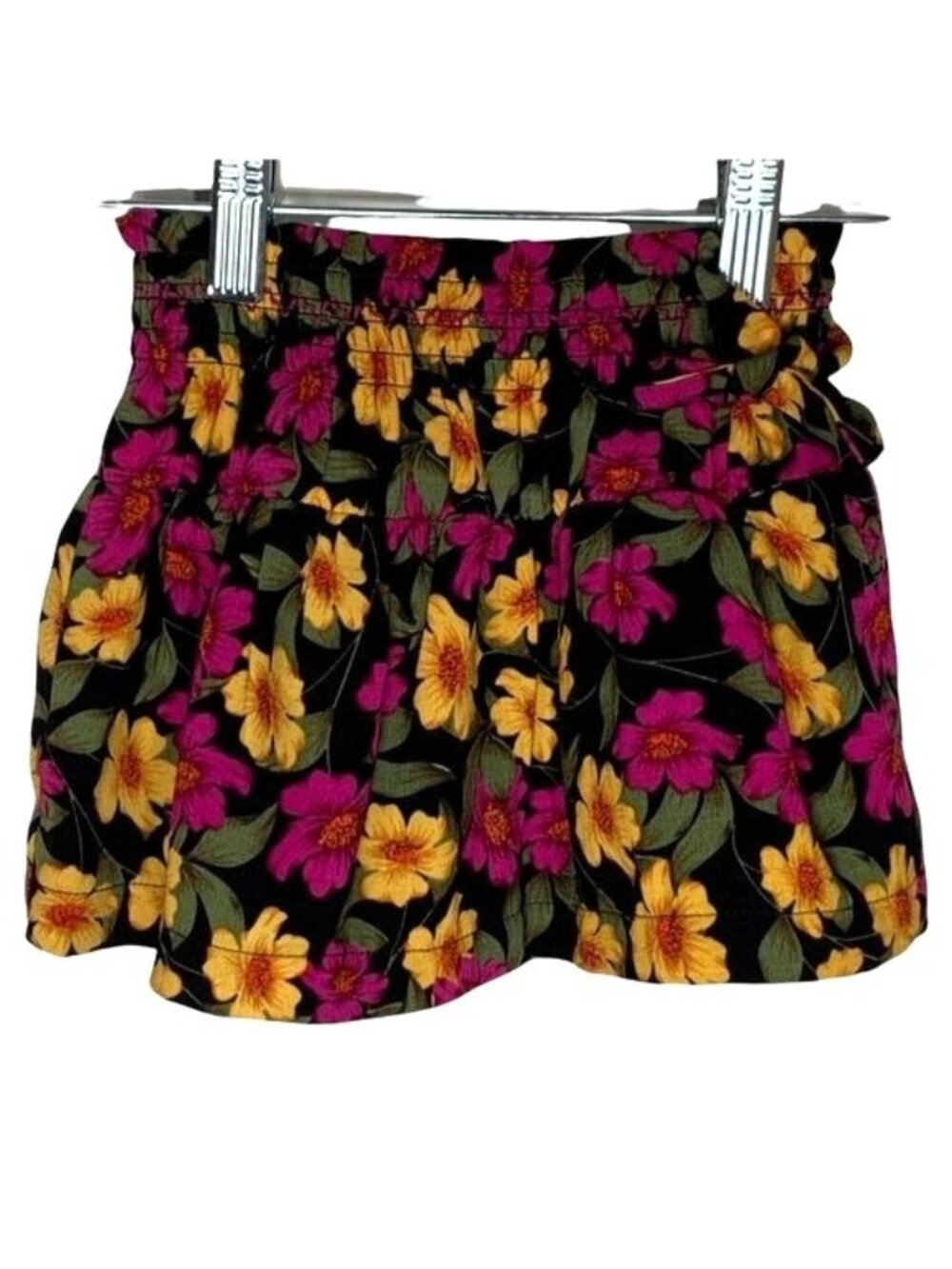 GB Girls Floral Skirt 2T Black Yellow Pink Pull On Boho Spring